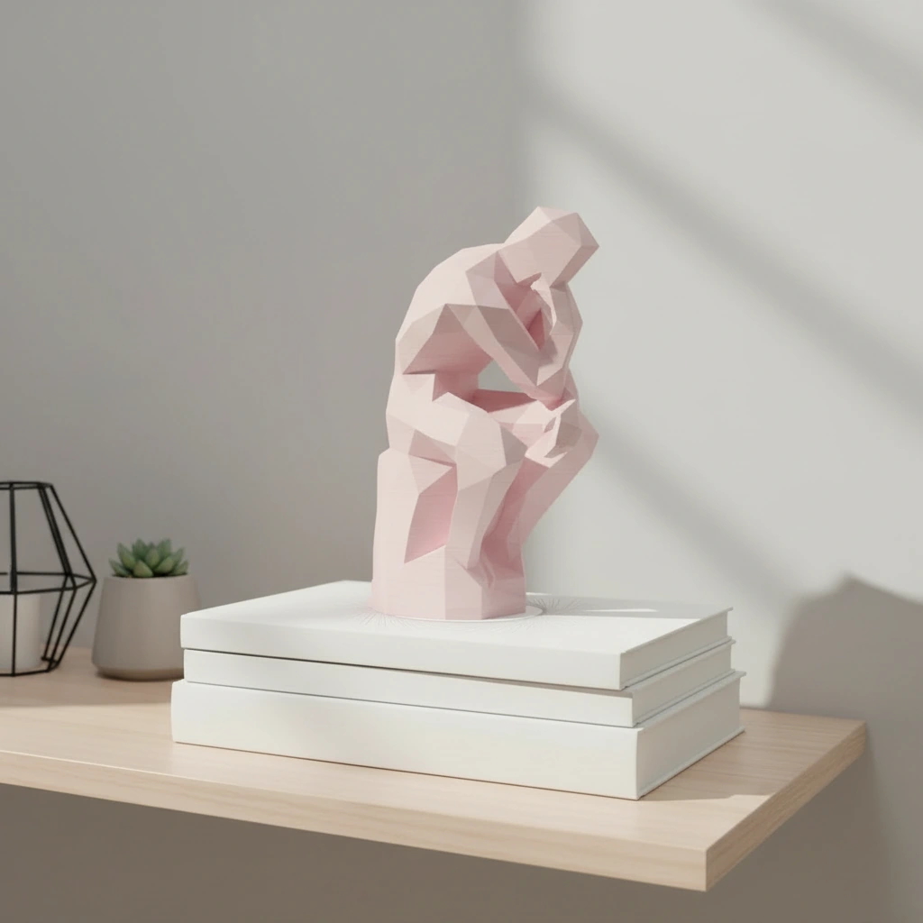 Suport Carte Decorativ Imprimat 3D Stil Gânditor - culoare Roz, imprimare 3D Vibecraft