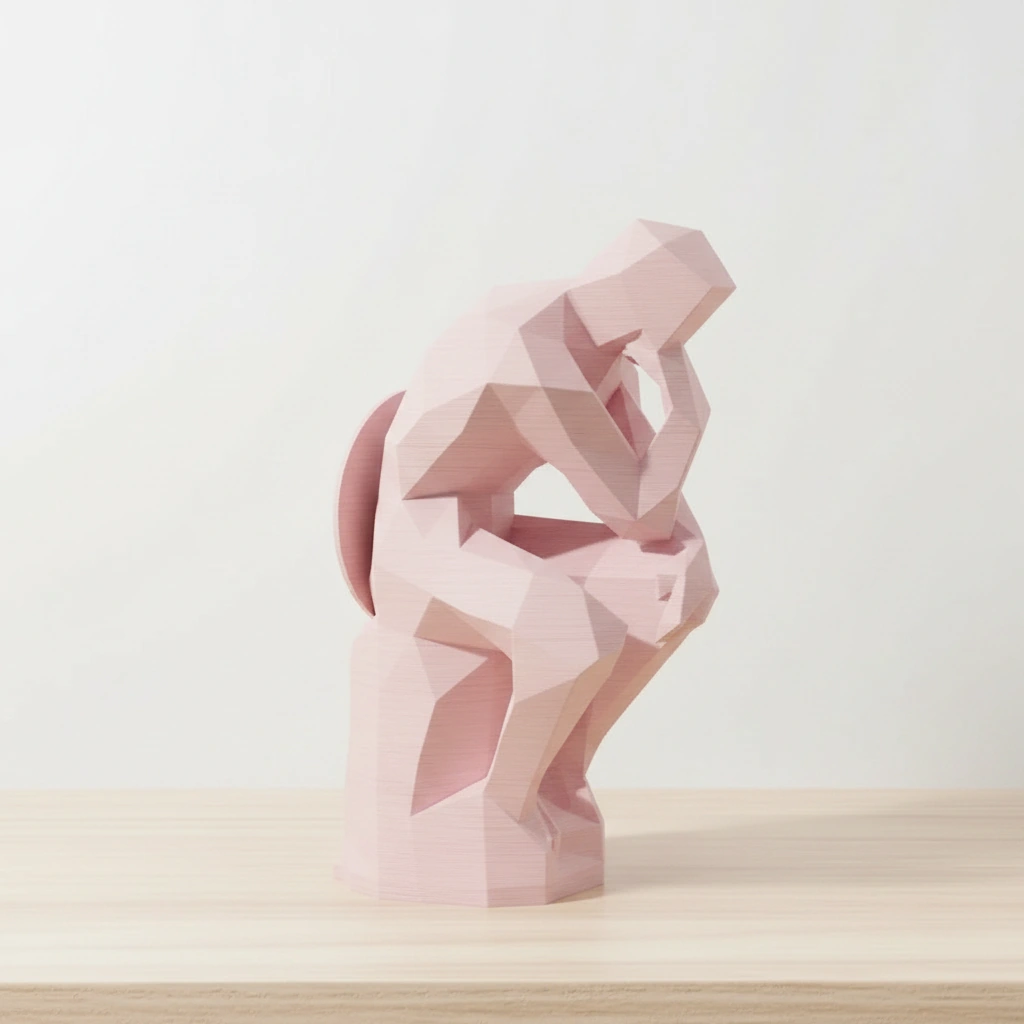 Suport Carte Decorativ Imprimat 3D Stil Gânditor - culoare Roz, imprimare 3D Vibecraft