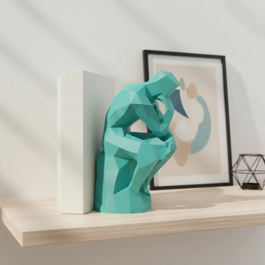 Suport Carte Decorativ Imprimat 3D Stil Gânditor - culoare Albastru verzui, imprimare 3D Vibecraft