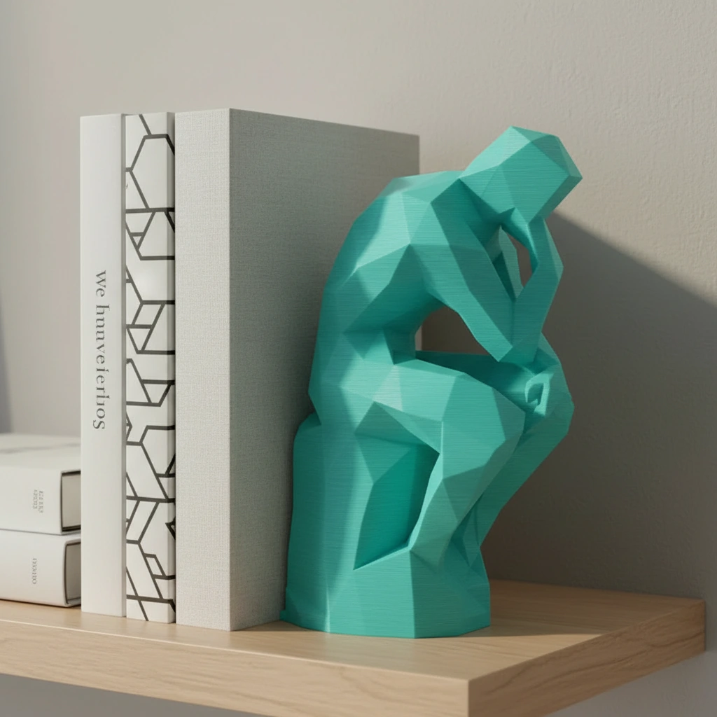 Suport Carte Decorativ Imprimat 3D Stil Gânditor - culoare Albastru verzui, imprimare 3D Vibecraft