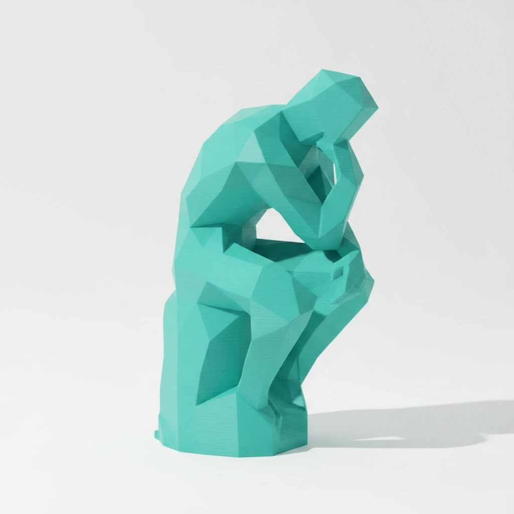 Suport Carte Decorativ Imprimat 3D Stil Gânditor - culoare Albastru verzui, imprimare 3D Vibecraft