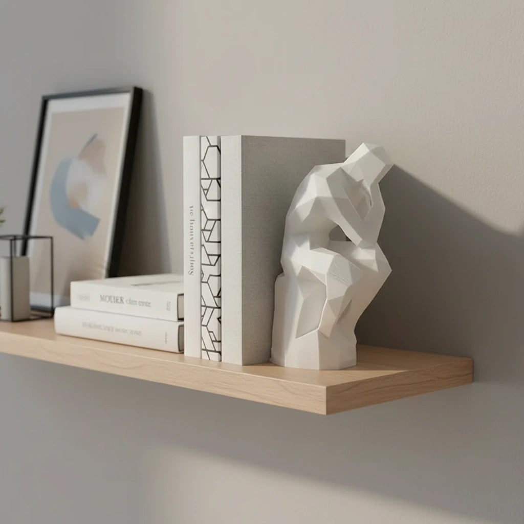 Suport Carte Decorativ Imprimat 3D Stil Gânditor - culoare Alb, produs imprimat 3D Vibecraft