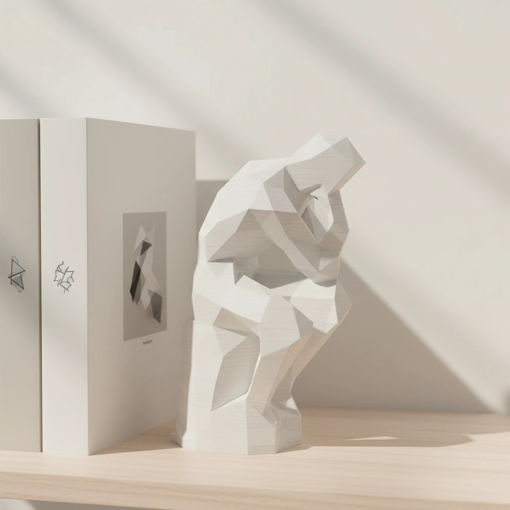 Suport Carte Decorativ Imprimat 3D Stil Gânditor - culoare Alb, produs imprimat 3D Vibecraft