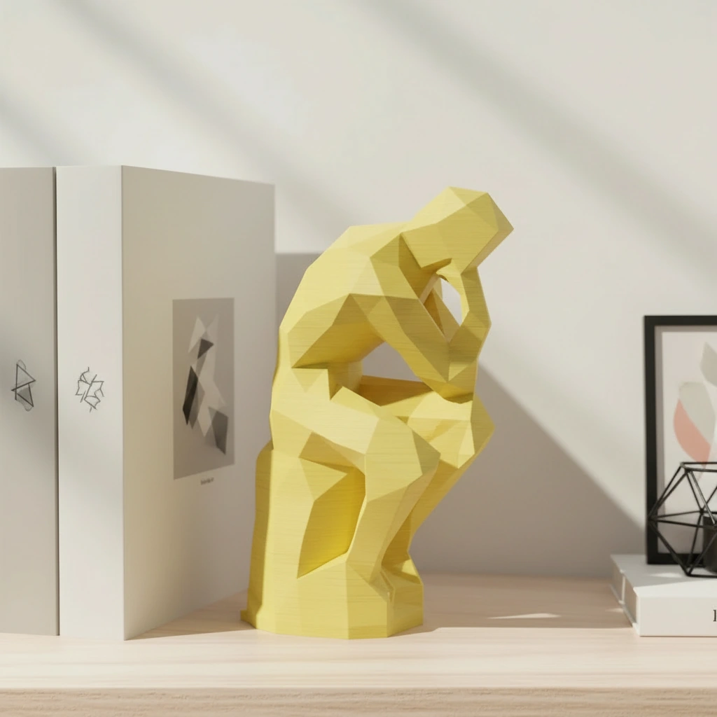 Suport Carte Decorativ Imprimat 3D Stil Gânditor - culoare Galben, imprimare 3D Vibecraft