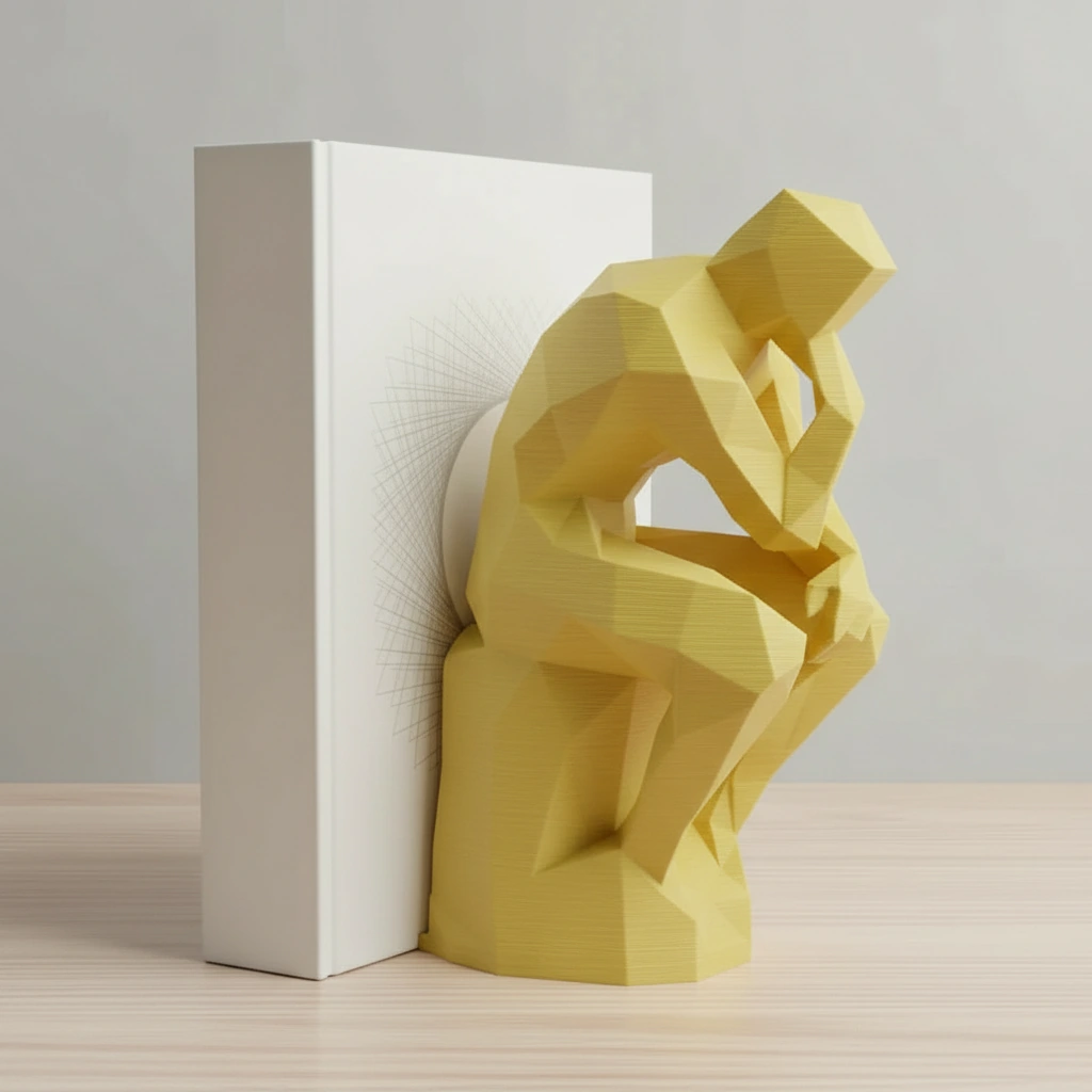 Suport Carte Decorativ Imprimat 3D Stil Gânditor - culoare Galben, imprimare 3D Vibecraft