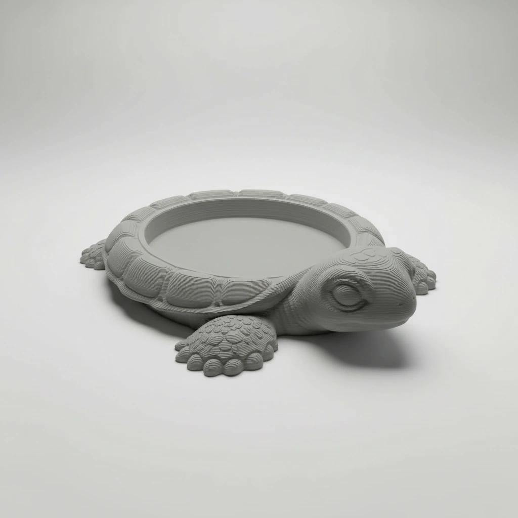 Organizator Decorativ Broască Țestoasă, Suport Tavă pentru Obiecte Mici - culoare Gri, imprimare 3D Vibecraft