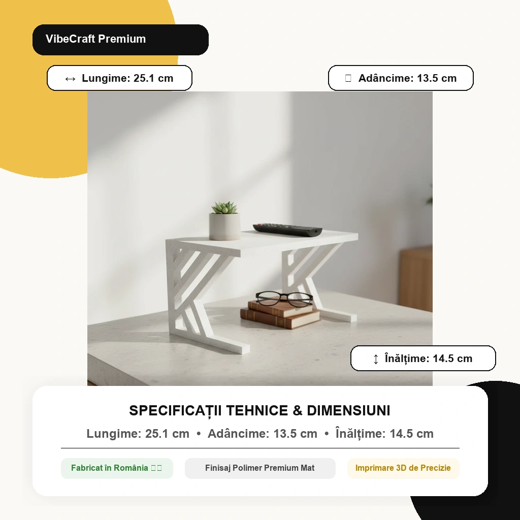Raft Organizator Etajerat Universal pentru Obiecte Mici - dimensiuni produs, produs imprimat 3D Vibecraft