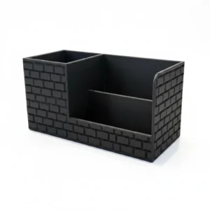 Organizator Birou cu Compartimente pentru Accesorii și Obiecte Mici - culoare Negru, produs imprimat 3D Vibecraft