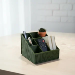 Organizator Grilă Compact pentru Birou și Cosmetice - Olive green compozit mat, imprimare 3D Vibecraft