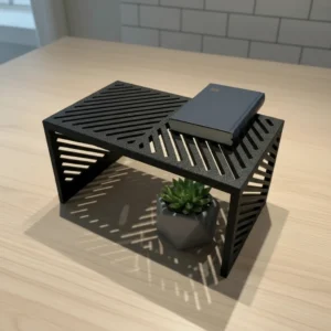 Mini Raft Suport Etajeră Organizator Multi-funcțional pentru Birou și Casă - Negru compozit mat, imprimare 3D Vibecraft