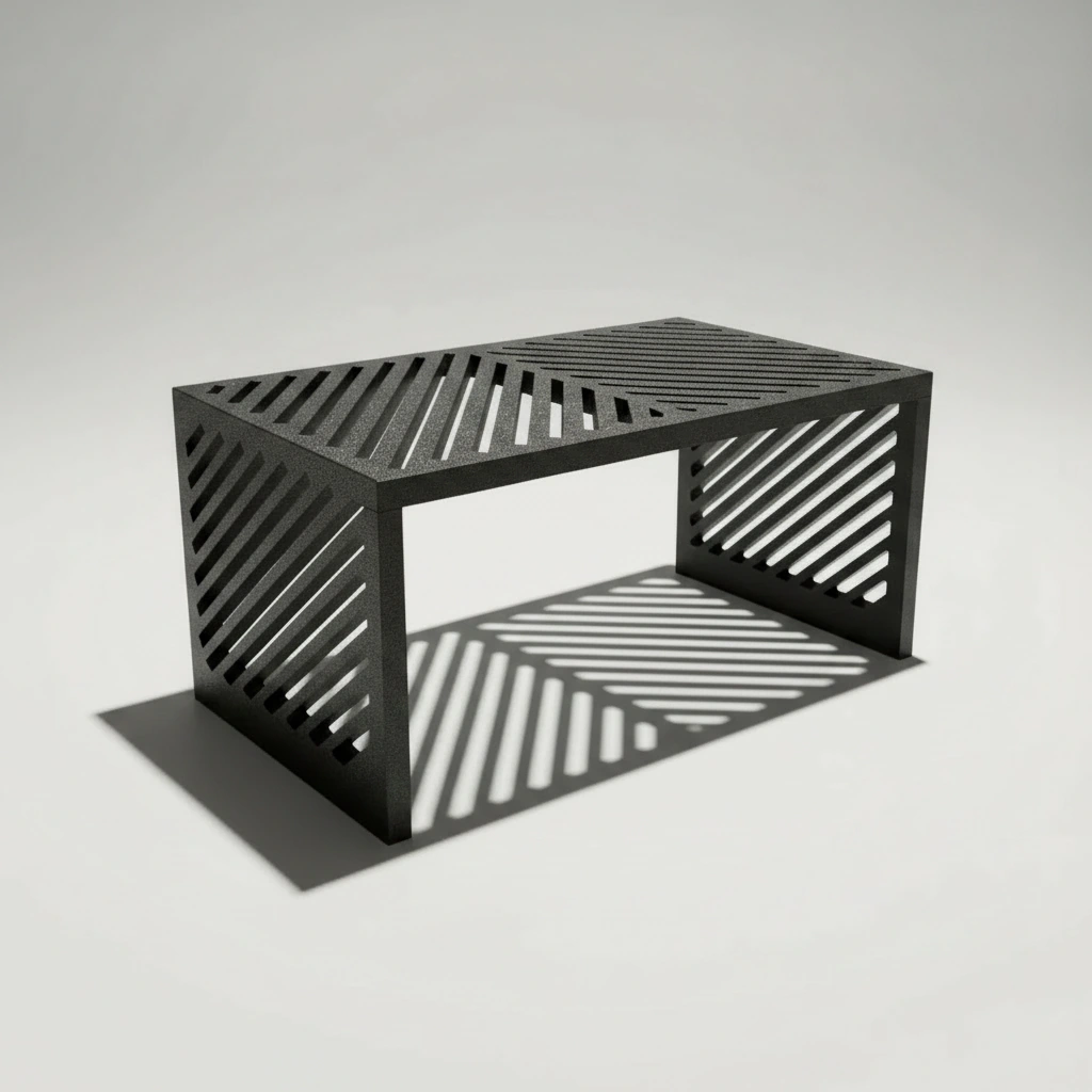 Mini Raft Suport Etajeră Organizator Multi-funcțional pentru Birou și Casă - Negru compozit mat, imprimare 3D Vibecraft