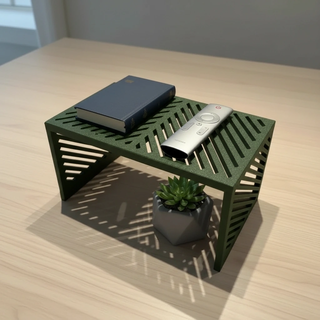 Mini Raft Suport Etajeră Organizator Multi-funcțional pentru Birou și Casă - Olive green compozit mat, imprimare 3D Vibecraft