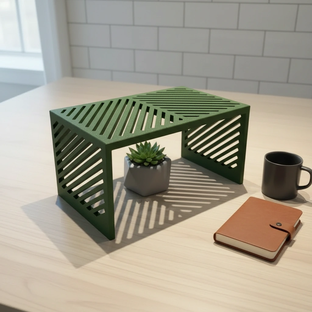Mini Raft Suport Etajeră Organizator Multi-funcțional pentru Birou și Casă - Olive green compozit mat, imprimare 3D Vibecraft