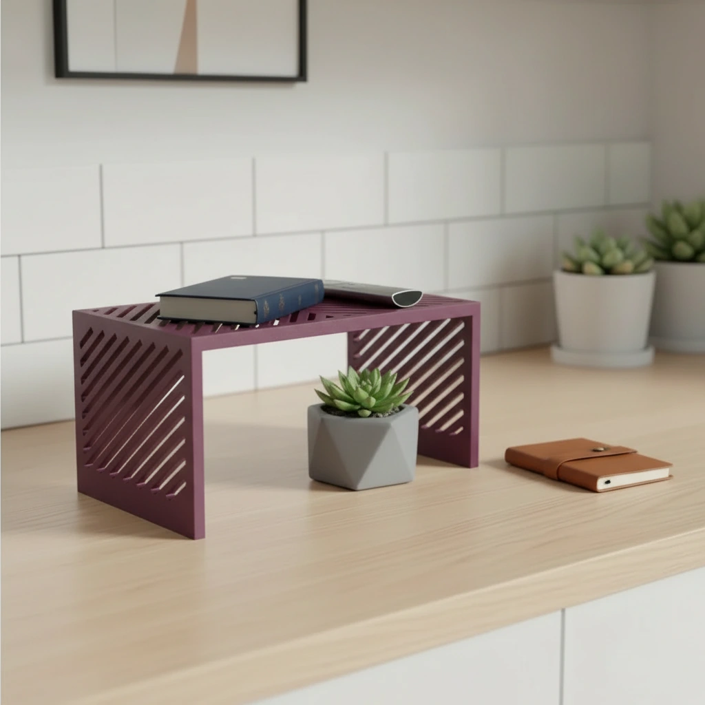 Mini Raft Suport Etajeră Organizator Multi-funcțional pentru Birou și Casă - Purple red compozit mat, imprimare 3D Vibecraft