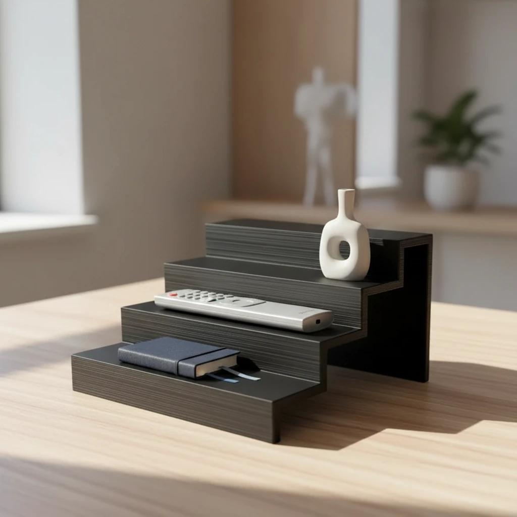 Raft Etajat Organizator Universal Suport de Expunere pentru Obiecte Mici - culoare Negru, produs imprimat 3D Vibecraft