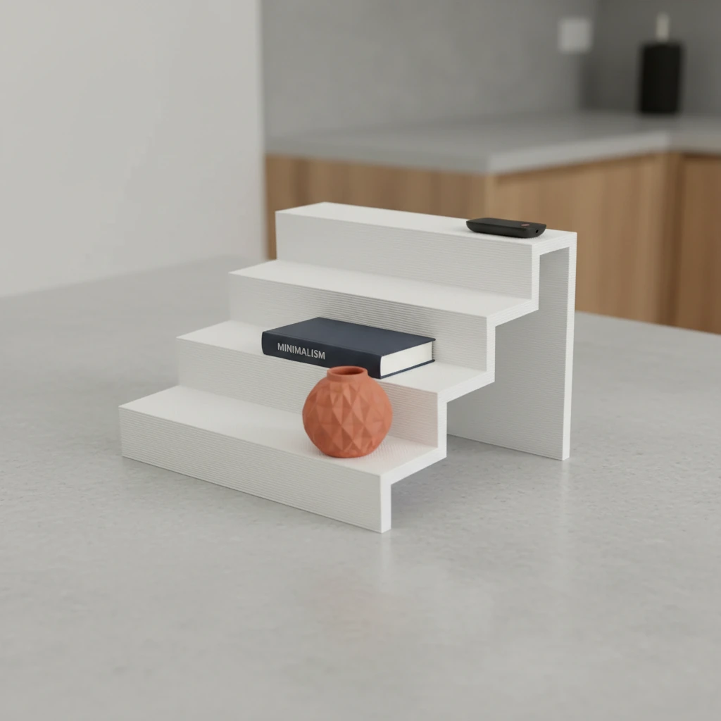 Raft Etajat Organizator Universal Suport de Expunere pentru Obiecte Mici - culoare Alb, produs imprimat 3D Vibecraft