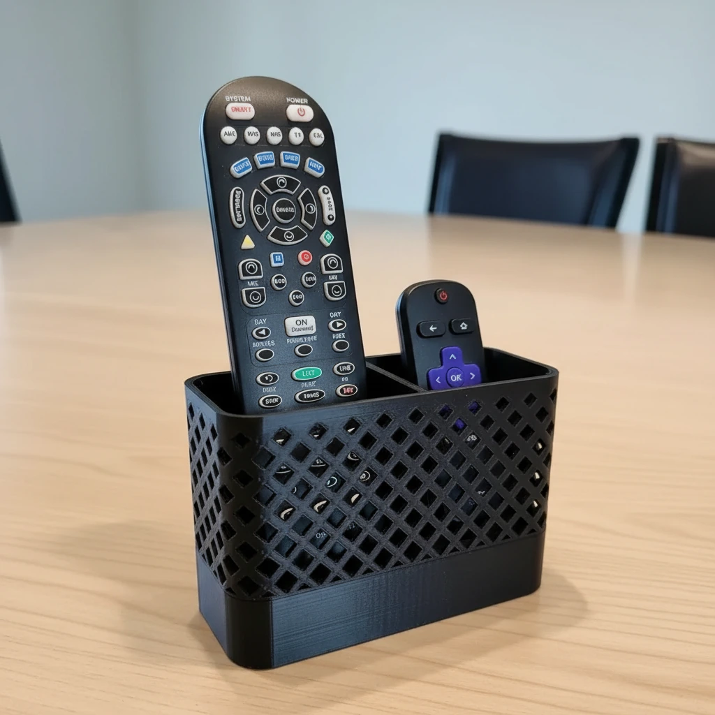 Organizator Suport Universal pentru Telecomenzi și Accesorii, Design Modern Imprimat 3D - culoare Negru, produs imprimat 3D Vibecraft