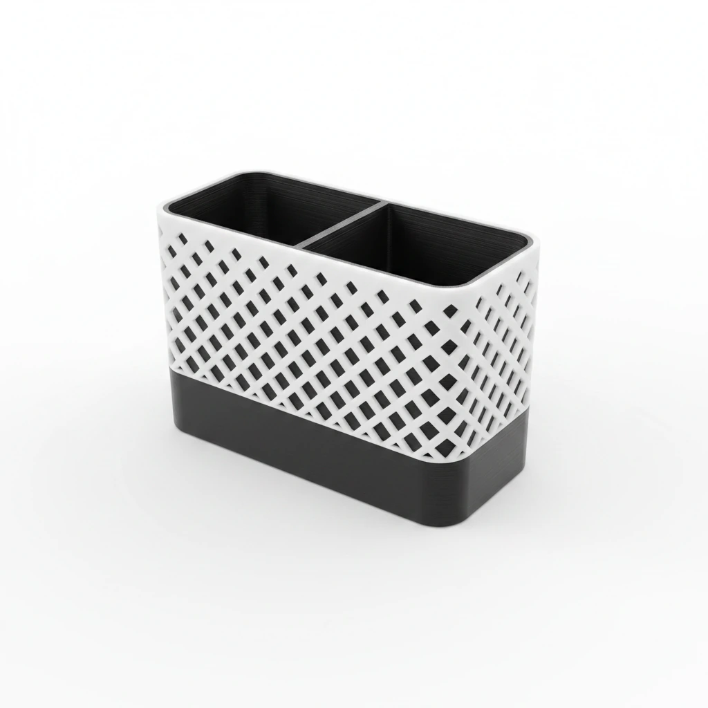Organizator Suport Universal pentru Telecomenzi și Accesorii, Design Modern Imprimat 3D - culoare Alb, produs imprimat 3D Vibecraft
