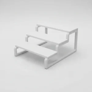 Etajeră cu 3 Niveluri pentru Expunere Obiecte și Organizare Spațiu - culoare Alb, produs imprimat 3D Vibecraft