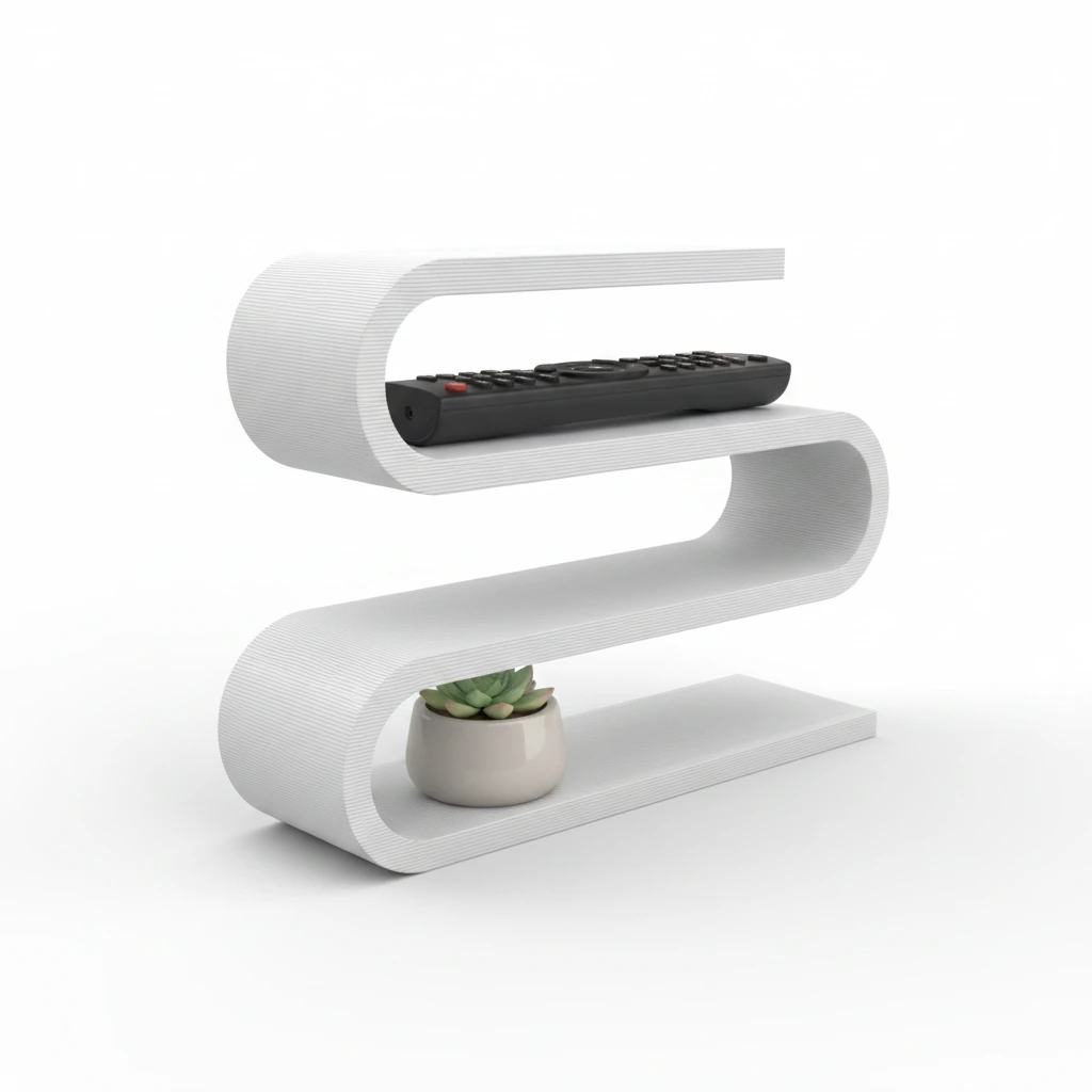Organizator Telecomenzi Multi-Nivel Design Curat - culoare Alb, produs imprimat 3D Vibecraft
