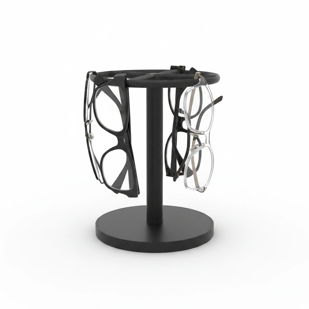 Turn Rotativ Organizator pentru Ochelari de Vedere și de Soare - culoare Negru, produs imprimat 3D Vibecraft