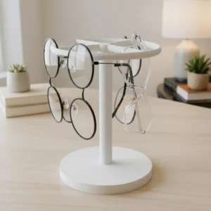 Turn Rotativ Organizator pentru Ochelari de Vedere și de Soare - culoare Alb, produs imprimat 3D Vibecraft