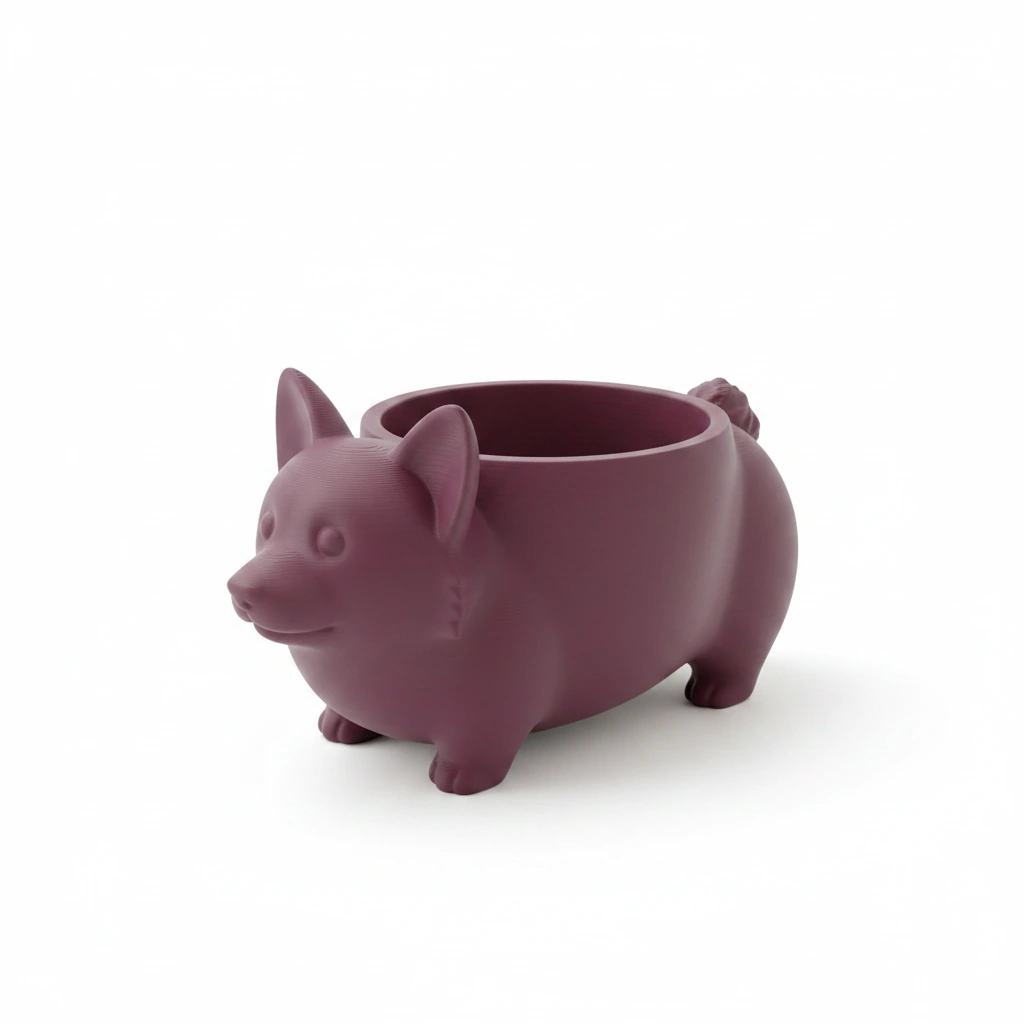 Mini Ghiveci Decorativ Imprimat 3D Model Corgi - culoare Roșu, imprimare 3D Vibecraft