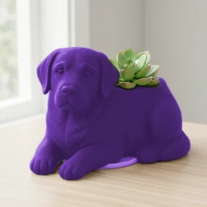 Mini Ghiveci Decorativ in Forma de Caine Labrador Retriever - culoare Mov, imprimare 3D Vibecraft