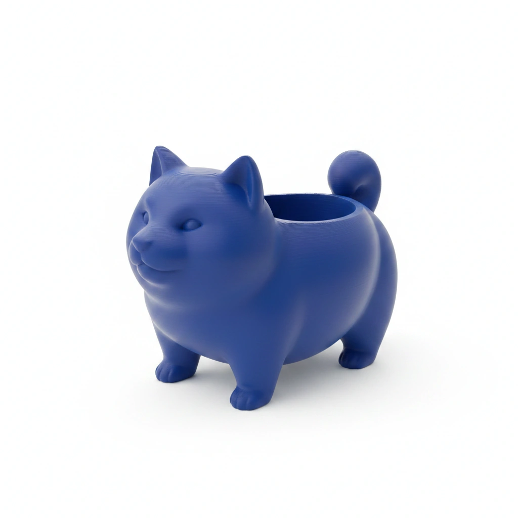 Mini Ghiveci Decorativ Suport Plante cu Design Shiba Inu - culoare Albastru, imprimare 3D Vibecraft