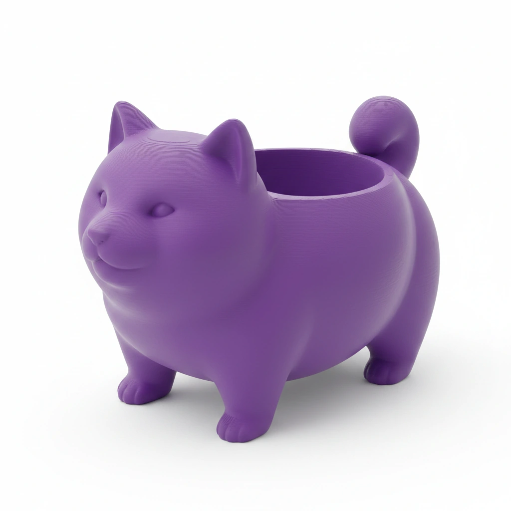 Mini Ghiveci Decorativ Suport Plante cu Design Shiba Inu - culoare Mov, imprimare 3D Vibecraft