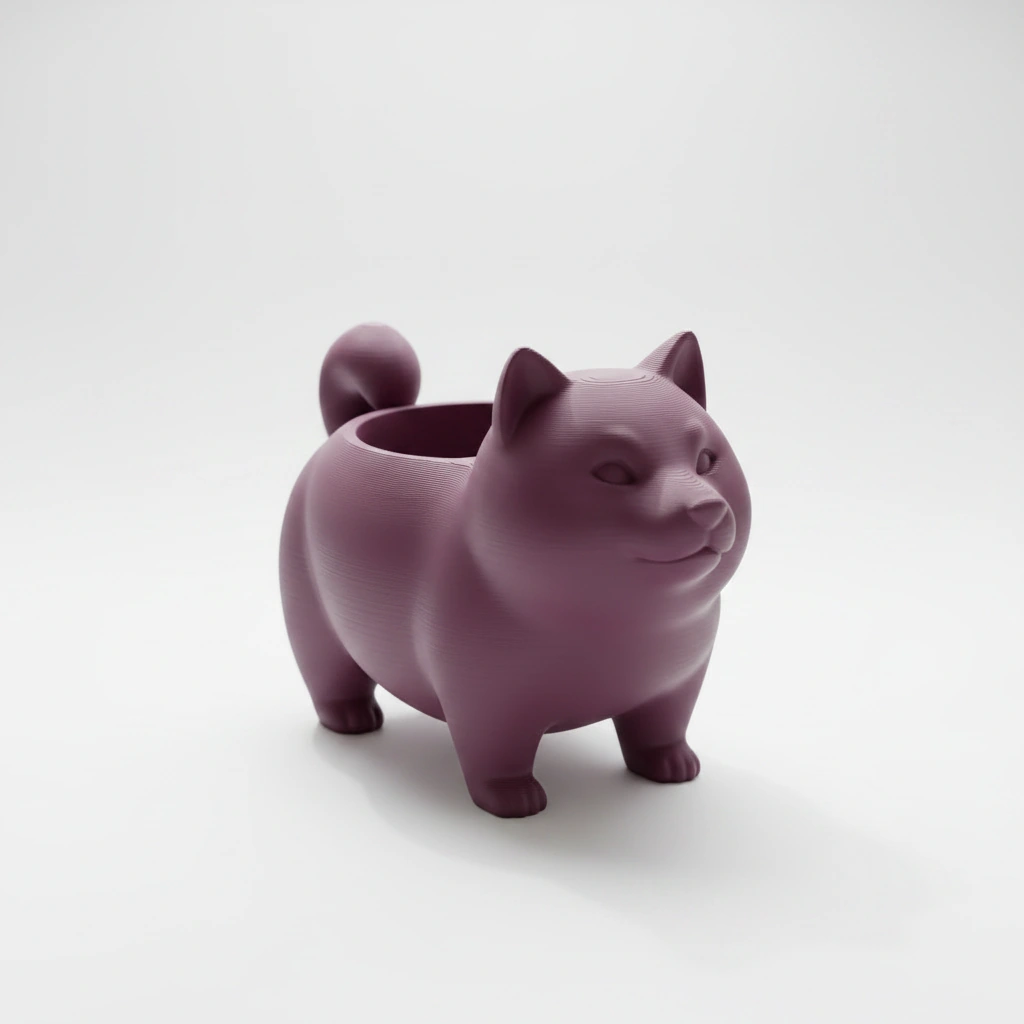 Mini Ghiveci Decorativ Suport Plante cu Design Shiba Inu - culoare Roșu, imprimare 3D Vibecraft