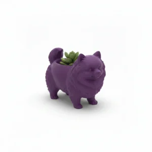 Mini Ghiveci Decorativ Imprimat 3D cu Design Pomeranian - culoare Mov, imprimare 3D Vibecraft