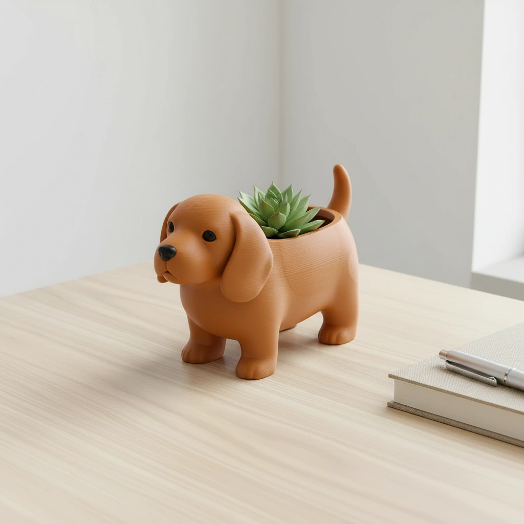 Mini ghiveci decorativ animalut imprimat 3D - Orange compozit mat, imprimare 3D Vibecraft