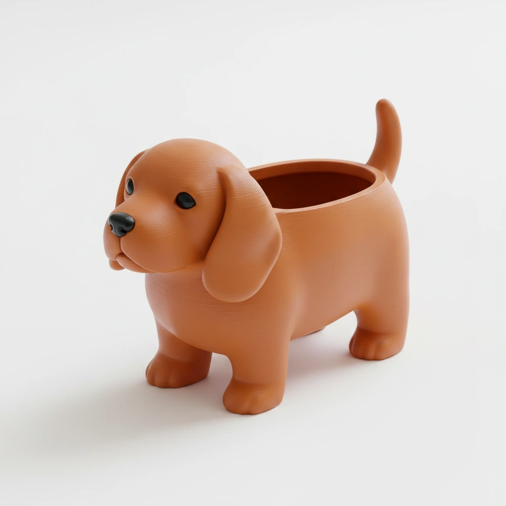 Mini ghiveci decorativ animalut imprimat 3D - Orange compozit mat, imprimare 3D Vibecraft
