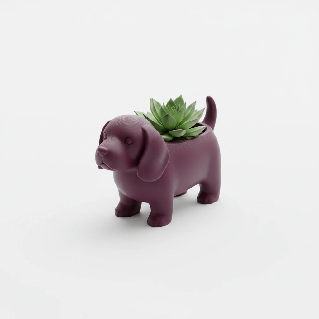 Mini ghiveci decorativ animalut imprimat 3D - Purple red compozit mat, imprimare 3D Vibecraft