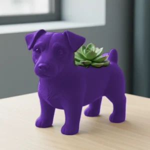Mini Ghiveci Decorativ Jack Russell Terrier Imprimat 3D - culoare Mov, imprimare 3D Vibecraft