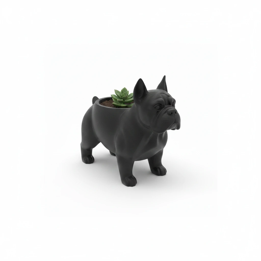 Mini Ghiveci Decorativ Animalut Imprimat 3D pentru Plante Mici si Suculente - culoare Negru, produs imprimat 3D Vibecraft