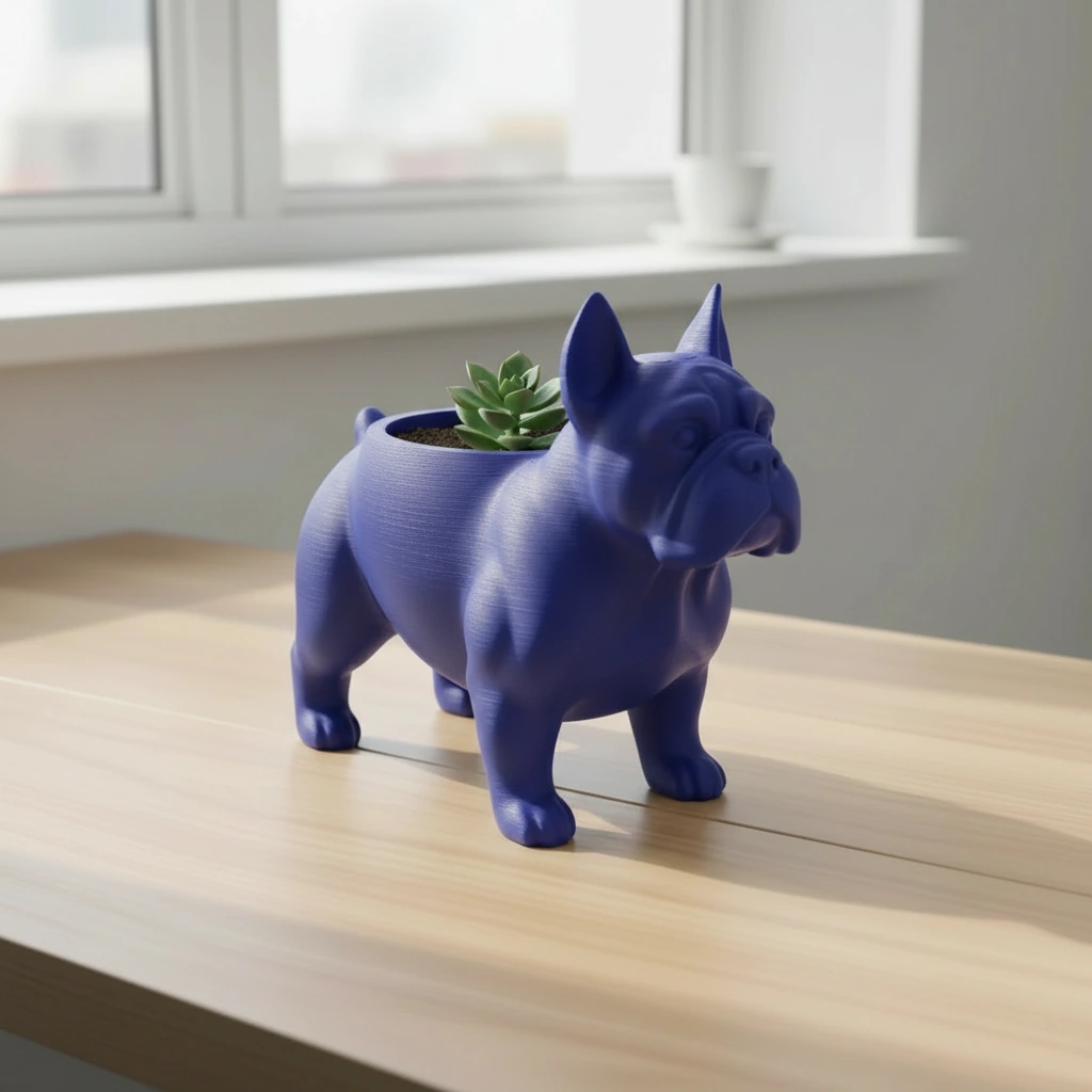 Mini Ghiveci Decorativ Animalut Imprimat 3D pentru Plante Mici si Suculente - culoare Albastru, imprimare 3D Vibecraft