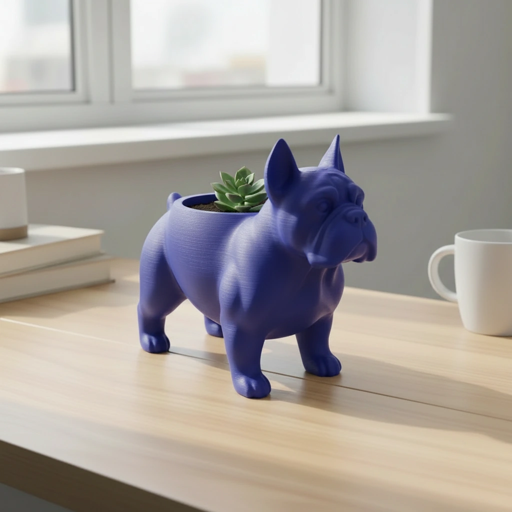 Mini Ghiveci Decorativ Animalut Imprimat 3D pentru Plante Mici si Suculente - culoare Albastru, imprimare 3D Vibecraft