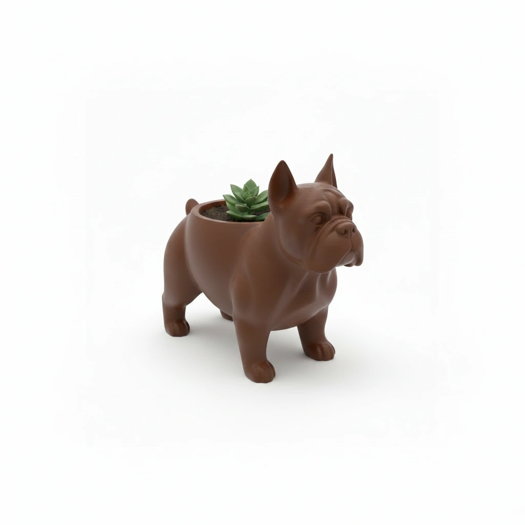 Mini Ghiveci Decorativ Animalut Imprimat 3D pentru Plante Mici si Suculente - culoare Maro, imprimare 3D Vibecraft