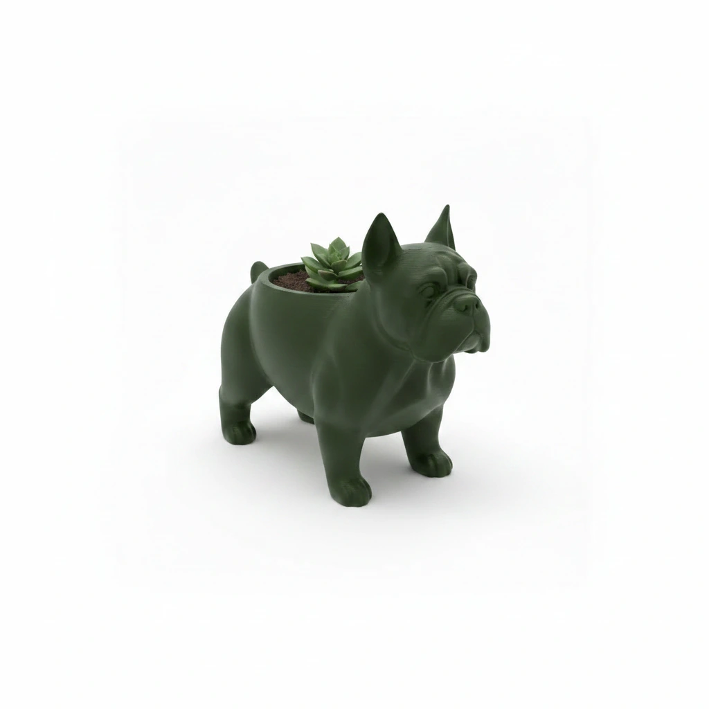 Mini Ghiveci Decorativ Animalut Imprimat 3D pentru Plante Mici si Suculente - culoare Verde, imprimare 3D Vibecraft