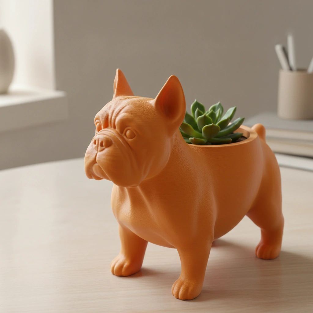 Mini Ghiveci Decorativ Animalut Imprimat 3D pentru Plante Mici si Suculente - culoare Portocaliu, imprimare 3D Vibecraft