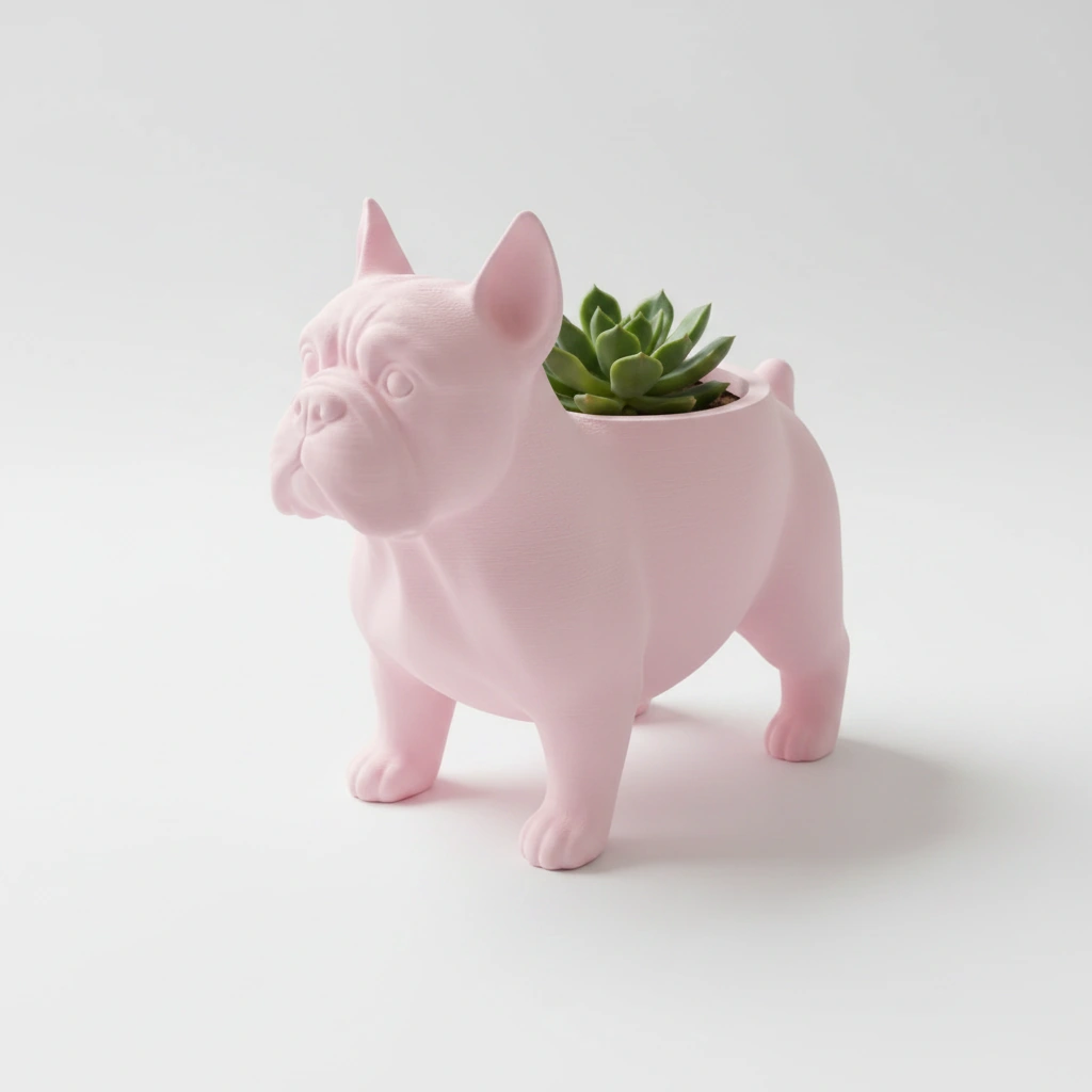 Mini Ghiveci Decorativ Animalut Imprimat 3D pentru Plante Mici si Suculente - culoare Roz, imprimare 3D Vibecraft