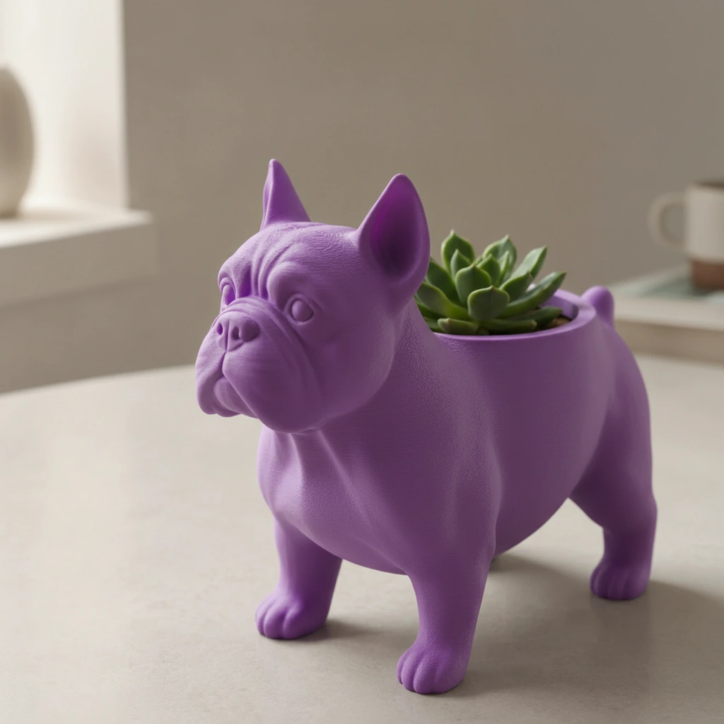 Mini Ghiveci Decorativ Animalut Imprimat 3D pentru Plante Mici si Suculente - culoare Mov, imprimare 3D Vibecraft