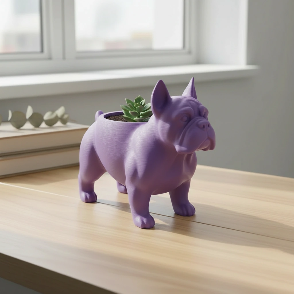Mini Ghiveci Decorativ Animalut Imprimat 3D pentru Plante Mici si Suculente - culoare Mov, imprimare 3D Vibecraft