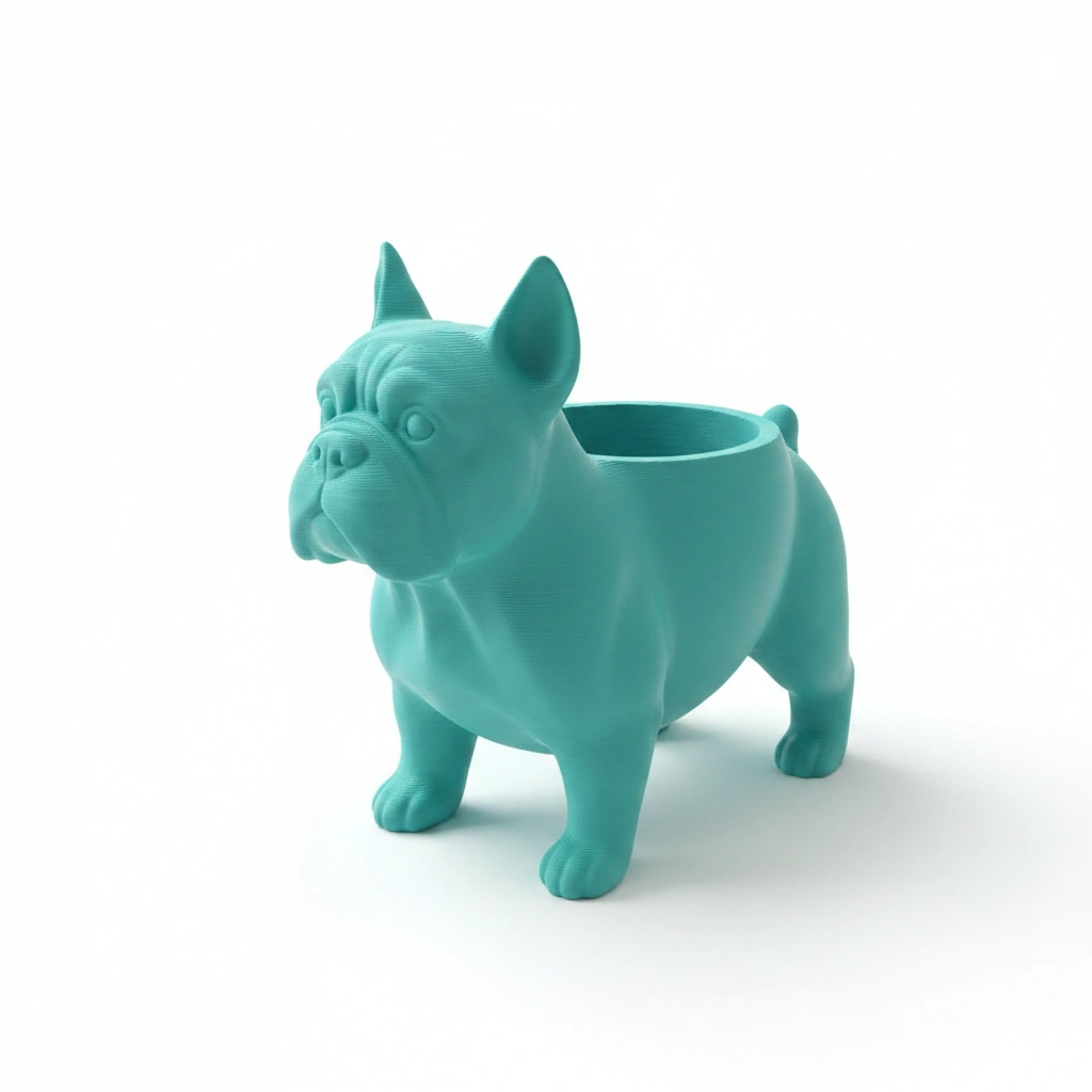 Mini Ghiveci Decorativ Animalut Imprimat 3D pentru Plante Mici si Suculente - culoare Albastru verzui, imprimare 3D Vibecraft