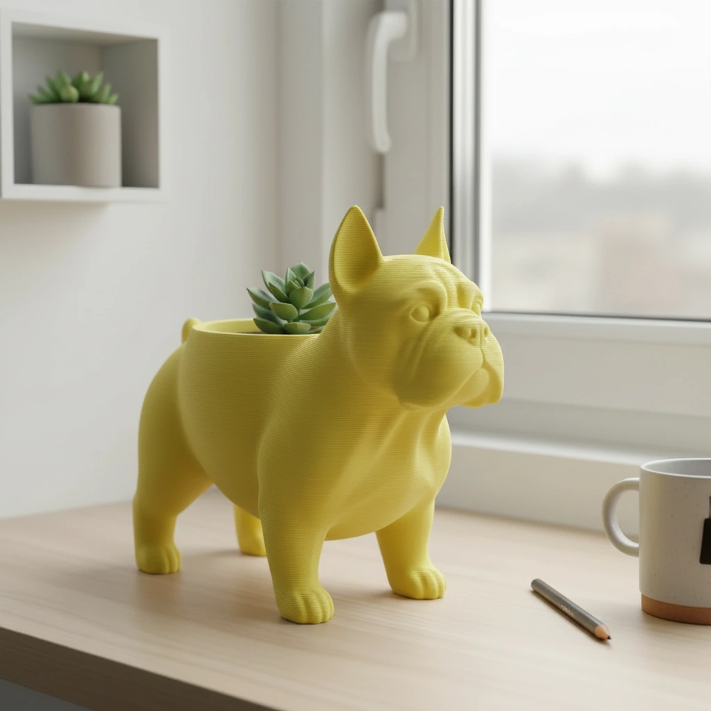 Mini Ghiveci Decorativ Animalut Imprimat 3D pentru Plante Mici si Suculente - culoare Galben, imprimare 3D Vibecraft