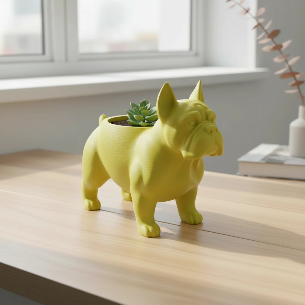 Mini Ghiveci Decorativ Animalut Imprimat 3D pentru Plante Mici si Suculente - culoare Galben, imprimare 3D Vibecraft
