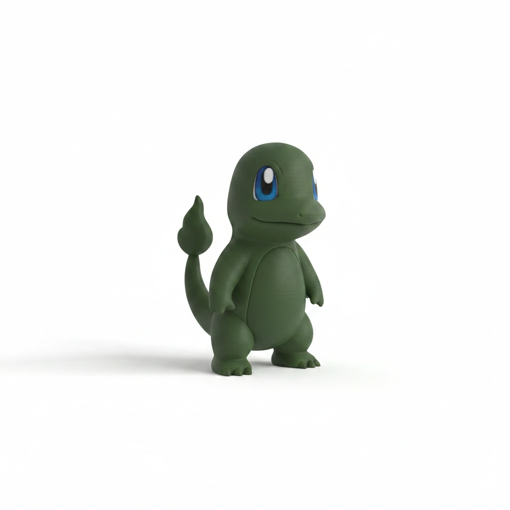 Figurină Decorativă Scenă Umoristică cu Personaj Stilizat - Olive green compozit mat, imprimare 3D Vibecraft