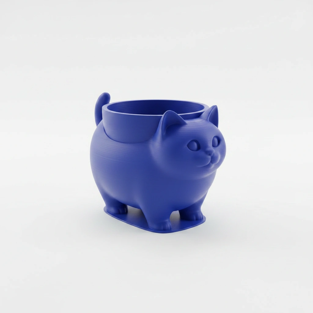 Mini Ghiveci Decorativ Pisica American Shorthair pentru Plante Mici - culoare Albastru, imprimare 3D Vibecraft